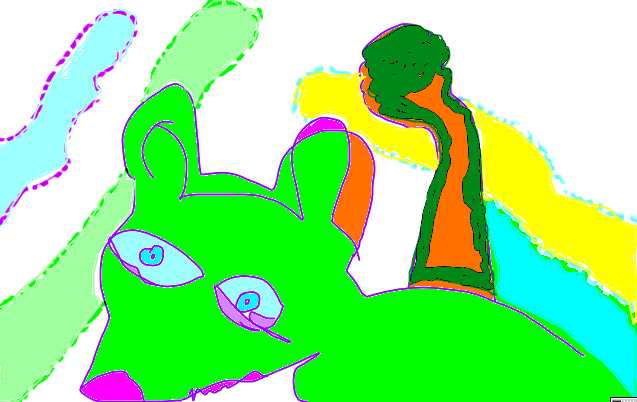 Dog, Threatening- in green